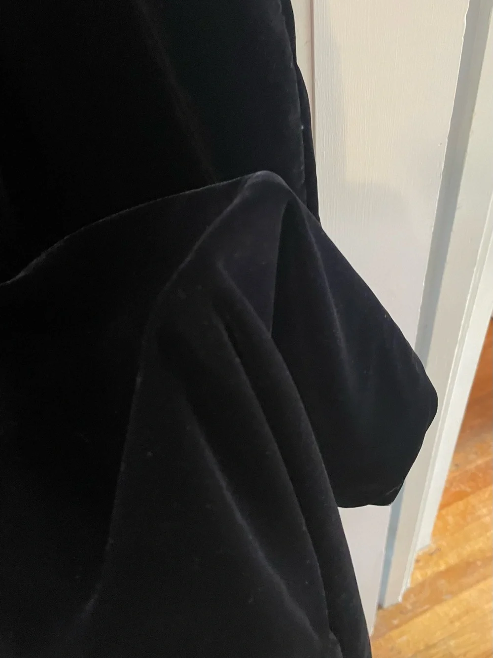 Women's Black Velvet Wide Leg Pants